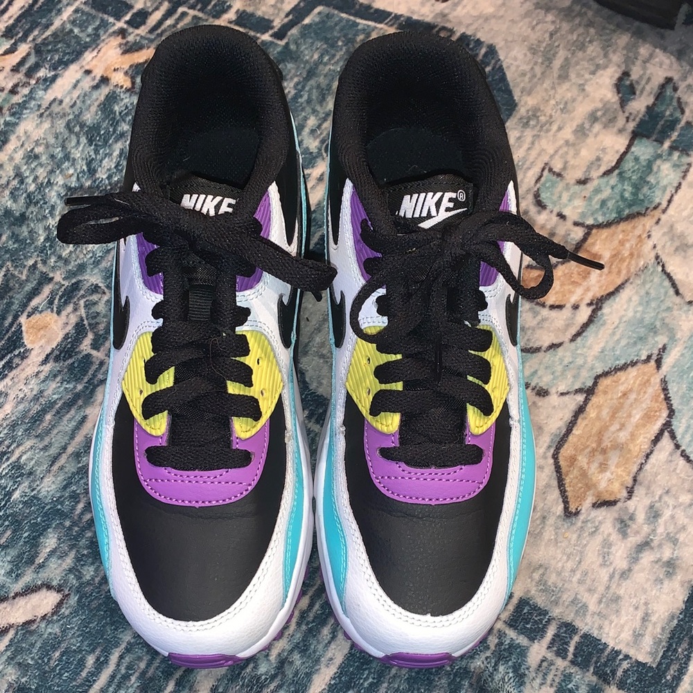 Nike Black and Purple Sneakers with Yellow Accents